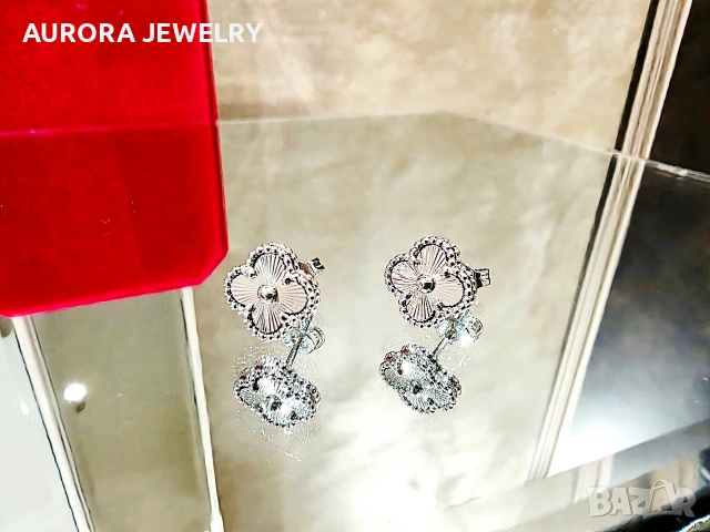 Van Cleef & Arpels VCA Silver Clear Sweet Alhambra Дамски Обеци