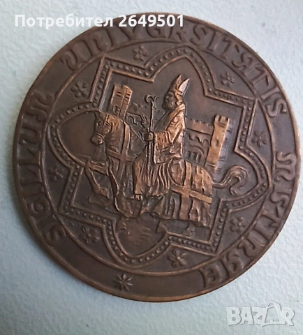 Университета в Модена стар бронзов настолен медал, снимка 3 - Антикварни и старинни предмети - 54947341