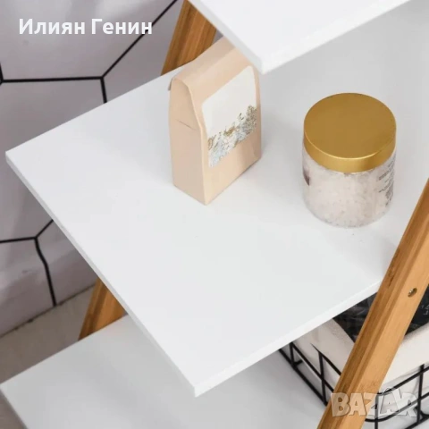 Рафт за баня Kleankin, Стоящ рафт, 4 нива, снимка 6 - Етажерки - 54546259