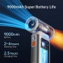 Преносим турбо вентилатор батерия 9000mAh LED дисплей, метален корпус с аксесоари, снимка 11