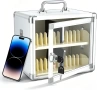 Метален сейф/шкаф за съхранение и заключване на телефони (cell phone locker) с ключ 24 слота, снимка 1