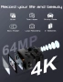 Apexcam 4K 60FPS 64MP EIS WiFi Екшън камера с 64GB карта памет, водоустойчива подводна камера, снимка 2