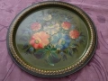 Поднос ръчно рисуван от соца цветя става и за декорация нов 315 мм фи и вътрешен 270мм, снимка 1