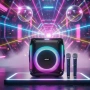 Караоке тонколона с Bluetooth, дистанционно управление и 2 безжични микрофона, снимка 2