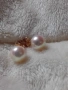 Златни обеци с перли 9 мм., снимка 1