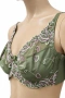 Hunkemöller дамски сутиен 80E в зелено с флорална бродерия, снимка 2