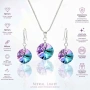 Комплект бижута Swarovski Vitral Light – колие и обеци с цветни кристали, снимка 1