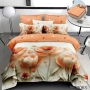 Флорален спален комплект с ластик 100% памук 200x230 / 180x200, снимка 1