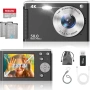 Чисто нов 4K 50MP фотоапарат за влогове – Автофокус, 32GB карта, 2 батерии, черен, сив или розов  , снимка 1