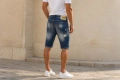 Мъжки къси дънкови панталони Dsquared2 Slim Jean — син wash, slim fit, tribal masks бродерия — IT 42, снимка 2