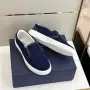 CD Slide Navy/White Стилни Мъжки Обувки Dior Slip-On Sneaker От Тъмносин Велур Код ch102, снимка 5