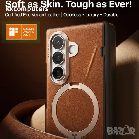 TORRAS Ostand Spin VegSkin Series за Samsung Galaxy Z Fold8 Ultra Магнитен Кожен Калъф със 360° Стой, снимка 4 - Калъфи, кейсове - 55612815