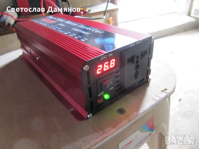 Нов преобразувател инвертор на ток 24v към 220v, снимка 2 - Друга електроника - 54567794