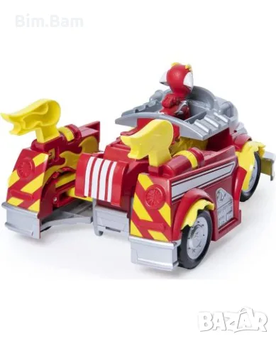 Paw Patrol Marshall's Powered Up Firetruck / Пес Патрул - Маршал, снимка 5 - Коли, камиони, мотори, писти - 55432179