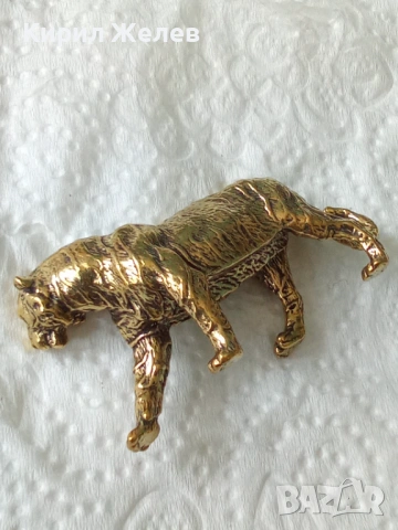 Бронзова фигурка на 🐅 тигър 45012, снимка 2 - Колекции - 54199342