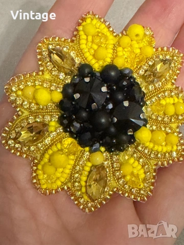 Handmade Много красива брошка - Слънчоглед , снимка 7 - Други - 54278865