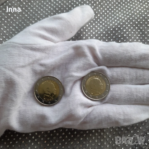 2€ Монако 2018 + 1€ Монако 2019 — Колекционерски Монети — 55€