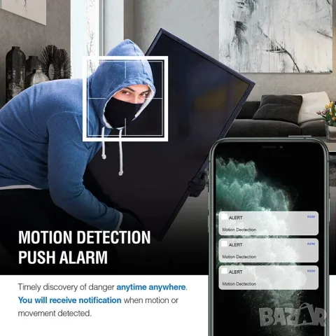 Wi-Fi Скрита Камера Винтидж Стенен Часовник Full HD 1080P, Видеонаблюдение, Нощно Виждане, снимка 8 - HD камери - 55567917