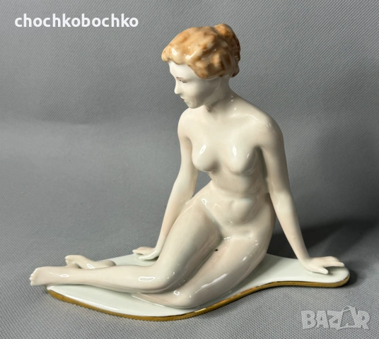 Стара Фигура Български Порцелан Порцеланова Голо Тяло Гола Жена, снимка 3 - Антикварни и старинни предмети - 55127901