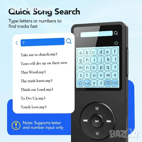 MP3 плейър AGPTEK A02S 16GB с Lossless звук, до 70 часа работа и слот за microSD, снимка 4 - MP3 и MP4 плеъри - 55554935