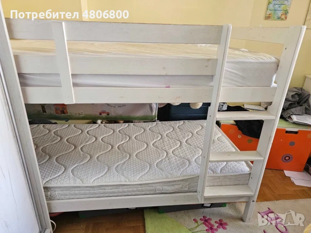 Двуетажно легло с матрак, снимка 10 - Спални и легла - 54326016