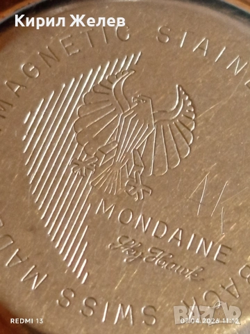 Стар механичен часовник MONDAINE SWISS работи позлатен за КОЛЕКЦИЯ 40568, снимка 5 - Антикварни и старинни предмети - 54119525