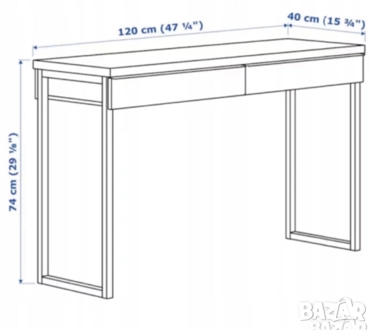 Ikea besta burs , бял гланц Бюро , тоалетка, снимка 3 - Бюра - 54485255