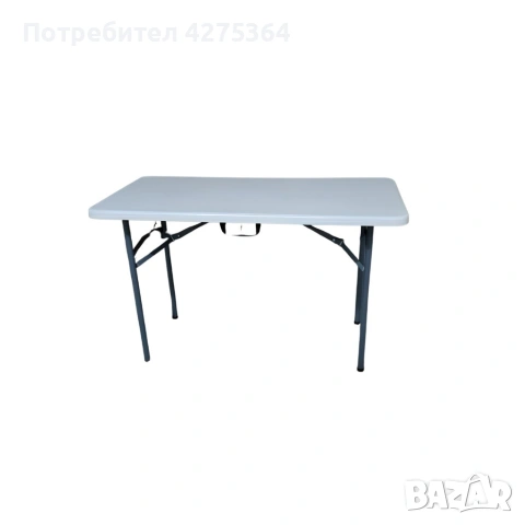Сгъваема правоъгълна градинска маса, бяла - 180 x 69.5 x 73.5 см, снимка 4 - Градински мебели, декорация  - 54591242