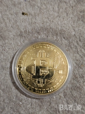 възпоменателна   позлатена монета  Биткойн.