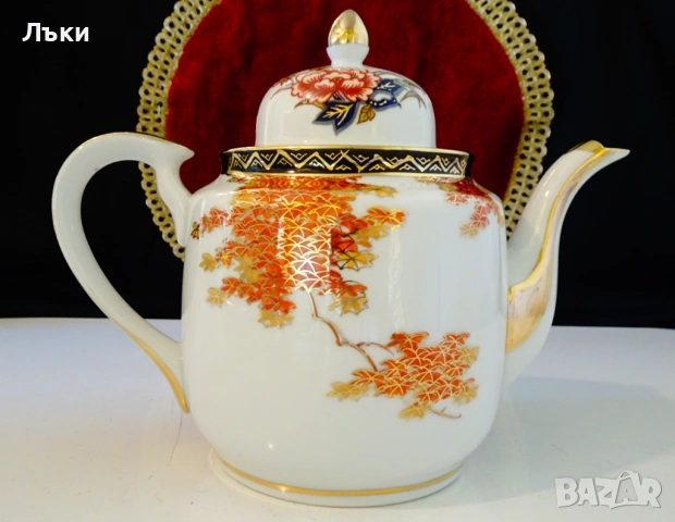 Чайник,кана японски порцелан Satsuma Kazan,злато. , снимка 5 - Антикварни и старинни предмети - 54151646
