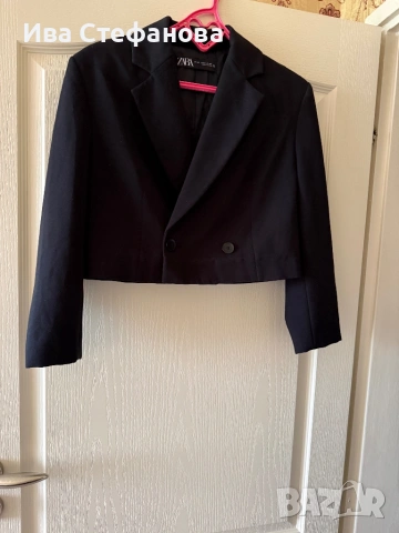 Черно късо елегантно класическо сако блейзер Zara zara Зара отлично състояния , снимка 2 - Сака - 52841097