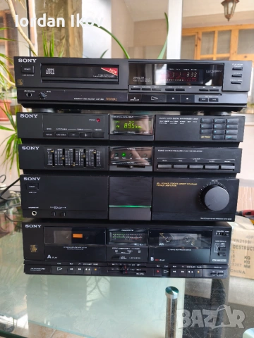 Sony CDP-350+STR-225+TC-W255+Шкаф, снимка 5 - Аудиосистеми - 55072417