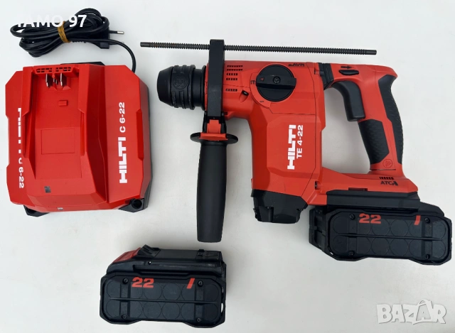 Hilti TE 4-22 Nuron - Безчетков акумулаторен перфоратор 2x22V 5.10Ah като нов!, снимка 3 - Перфоратори - 54479772