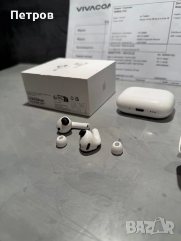 100% оригинални Apple Airpods Pro 3, Vivacom, снимка 4 - Bluetooth слушалки - 54465739