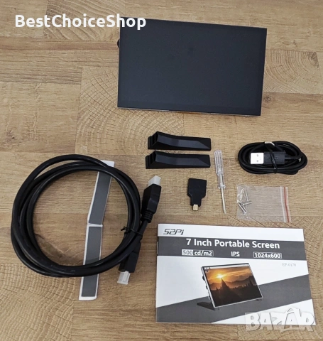 7-инчов 1024x600 IPS HDMI LCD монитор преносим за Raspberry Pi Windows & Banana Pi, снимка 4 - Монитори - 55156327