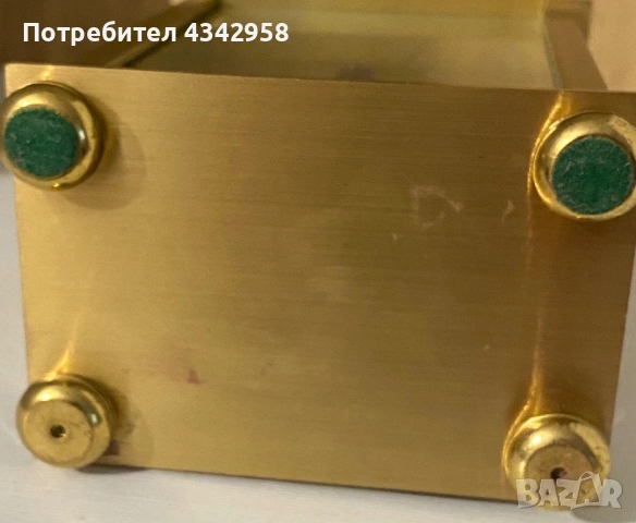Винтидж  часовник Quartz – Германия, месинг и стъкло .1960-1980г., снимка 4 - Антикварни и старинни предмети - 54576597