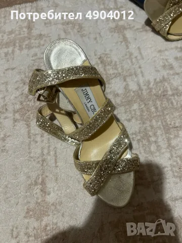 Оригинални дамски токчета Jimmy Choo с брокат, снимка 3 - Дамски обувки на ток - 55492471
