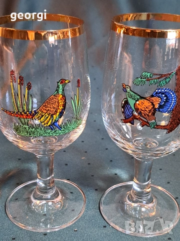 4 немски чаши с ловни мотиви 35/1, снимка 2 - Чаши - 54316062