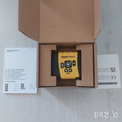 Професионална Акумулаторна Лазерна Ролетка 2-в-1 Amazon Basics | 40м Лазер + 5м Лента | Micro USB, снимка 2 - Други инструменти - 54383478