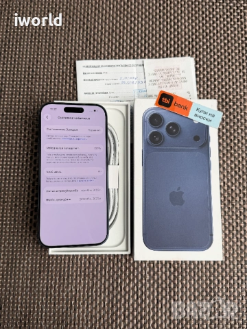 КАТО НОВ❗️ 24М ГАРАНЦИЯ❗️ iPhone 17 Pro Лизинг от 42€/мес 256GB⚠️ Deep Blue, снимка 2 - Apple iPhone - 54591950