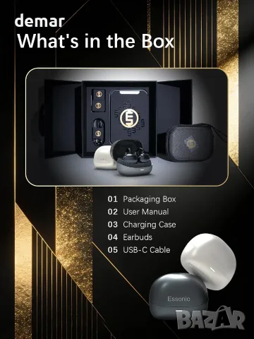 ESSONIO Open Ear (отворено ухо) Bluetooth безжични италиански слушалки Clip-On с Bluetooth 6.0 и AI , снимка 4 - Безжични слушалки - 55509653