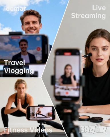 Компактен 4.0” огледален монитор за задната камера, за влог/селфи, бял, снимка 7 - Селфи стикове, аксесоари - 54026505