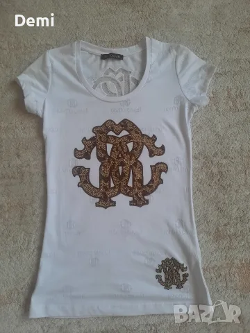 Дамска бяла тениска Roberto Cavalli , снимка 2 - Тениски - 55439875
