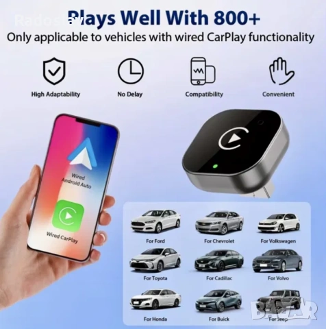 Безжичен адаптер за Android Auto и Apple Carplay, снимка 12 - Аксесоари и консумативи - 55135024