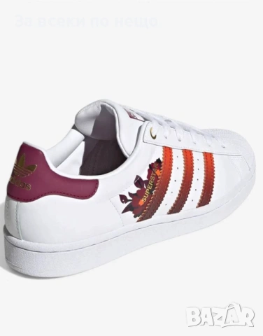 Оригинал! ADIDAS x Superstar Shoes White/Red дамски сникърси, снимка 2 - Маратонки - 54328634