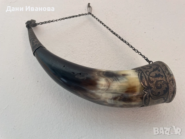 Естетствен РОГ с метална декорация за окачване, снимка 6 - Колекции - 54721688