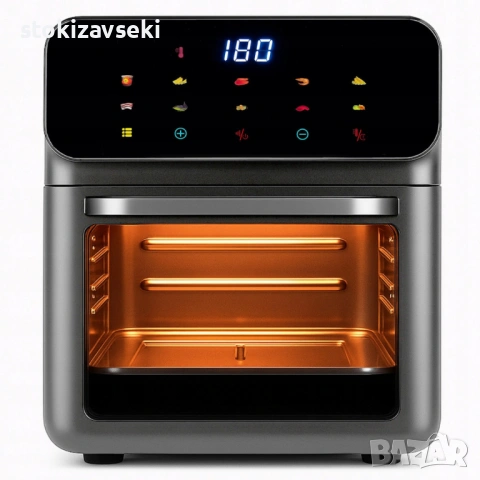Еър фрайър и фурна 2-в-1 , XXL Капацитет 8.5L, 1350W, 10 Програми, LED Тъч дисплей, снимка 2 - Фритюрници - 54083064