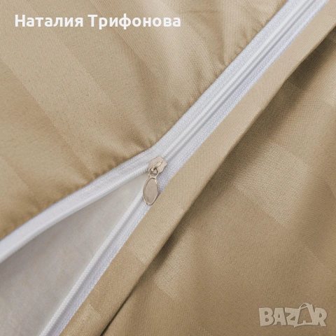 Комплект спално бельо 160x200 см с 2 калъфки 70x80 см, сатенени райета, микрофибър/памук, с цип, хип, снимка 4 - Спално бельо - 55162833