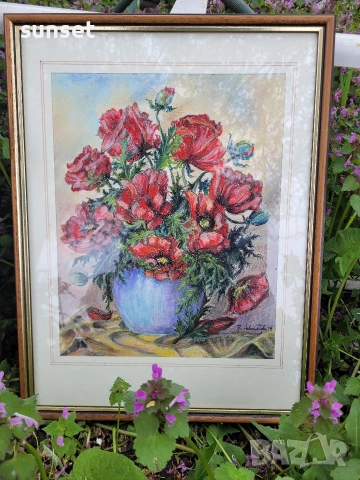 АВТОРСКИ картини с цветя( слънчогледи и макове), снимка 10 - Картини - 54169594