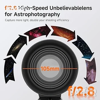Телескоп Svbony SV535 APO за възрастни, f/2.8, фокусно разстояние 105 мм фотоапарати Nikon, снимка 2 - Фотоапарати - 54230015